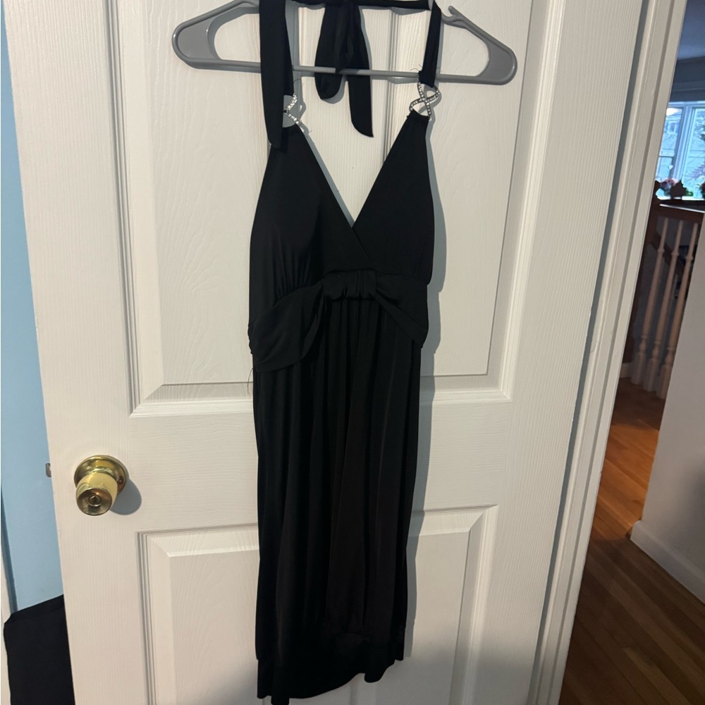 Elegant Black Halter Dress